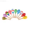 2Pcs Cute Mini Wooden Sand Hammer Maracas Rattle Shaker Toys For Baby Musical Instruments Baby Shower Party Favors Gift Kids 5