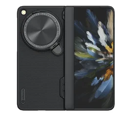 NILLKIN Frosted Shield Prop Full Coverage Flip Case with Mobile Phone Holder - OnePlus Open (Black)