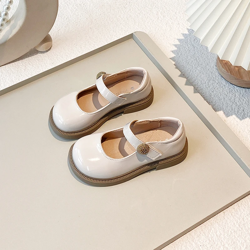 Leather Mary Jane Shoes for Little Girls Autumn Party