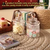 1:12 Dollhouse Miniature Candy Jar Glass Bottle Storage Tank with Lid Tiny Vial Home Decor Toy Doll House Accessories 1