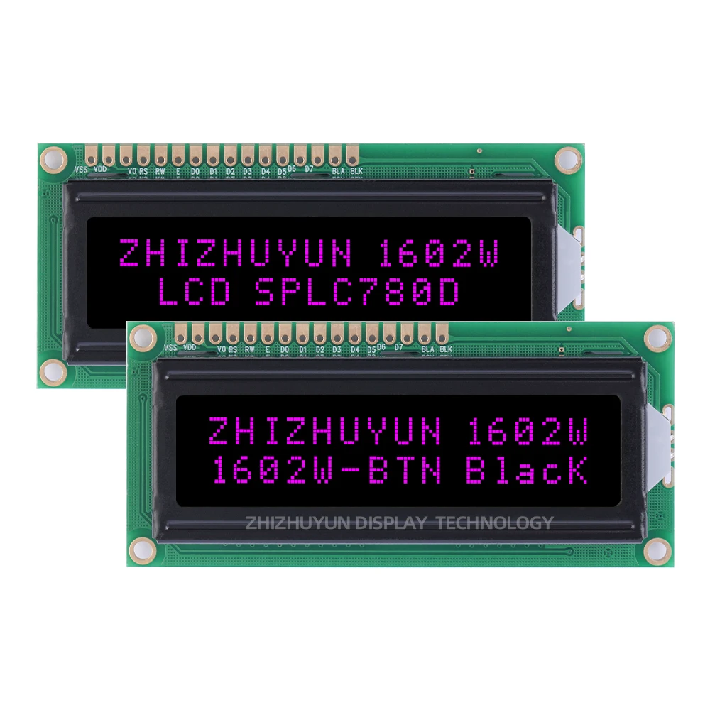 Lcd1602W Serial LCD Display Screen BTN Black Film Orange Font 16X2 LCD16X2A LCD Screen Spot Module Lcd Display Module Display Module