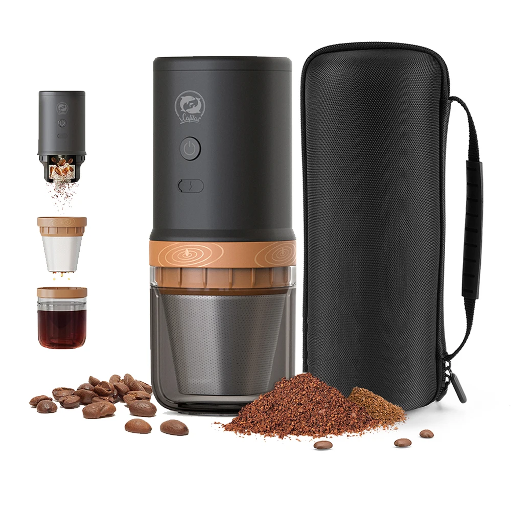 2 in 1 Wireless Electric Coffee Grinder Machine Portable Drip & Hand Brew Travel Coffee Maker for Car & Home Camping