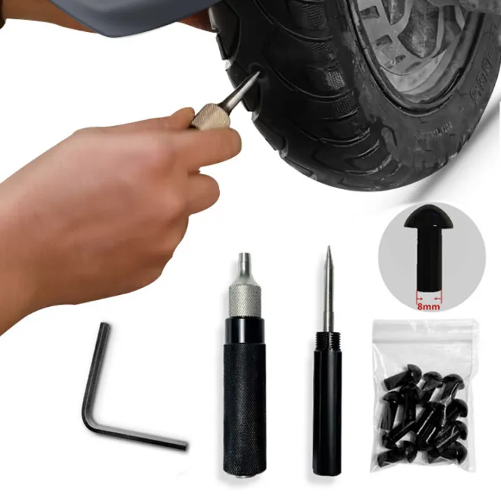 Car Vacuum Tyre Repair Set Tubeless Tire Repair Tool Mushroom Nail Bike