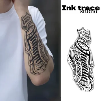 1 Pezzo Tatuaggio Temporaneo Impermeabile con Scritta a Mano, Lunga Durata 1-2 Settimane, Tatuaggio Finto Realistico Semi-Permanente
