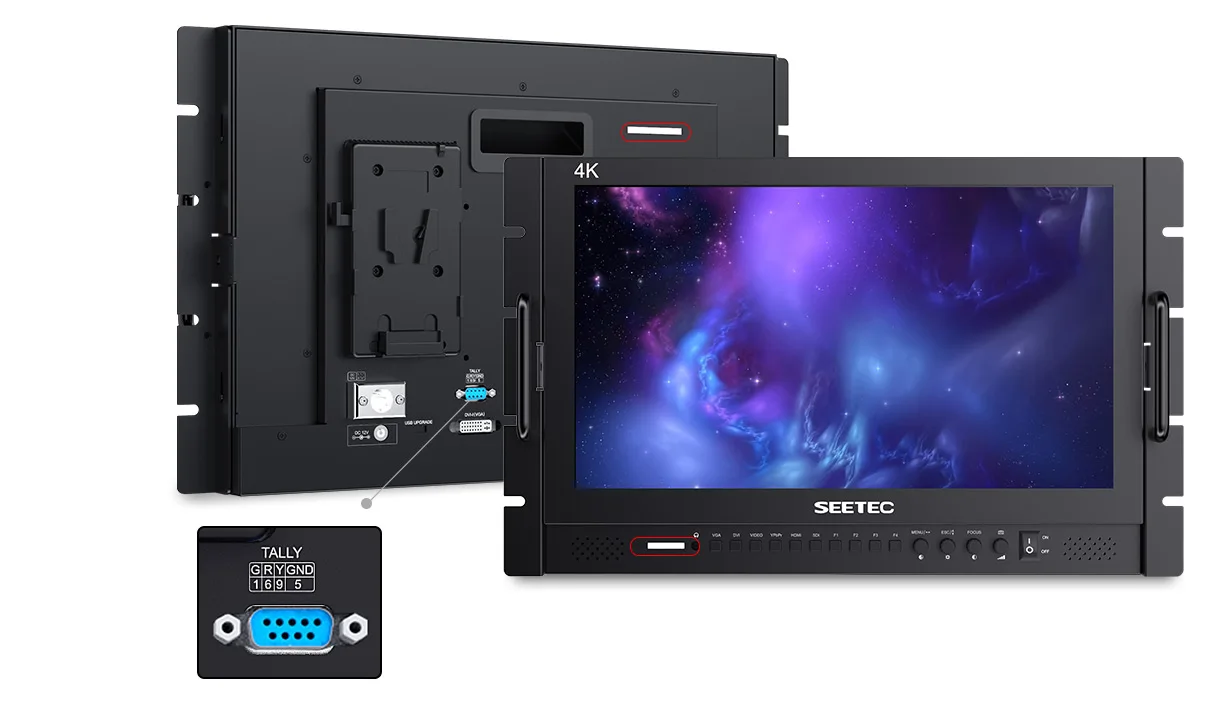 P173-9HSD-RM 17.3 Inch 1920x1080 Rack Mount Broadcast LCD Monitor with V Battery