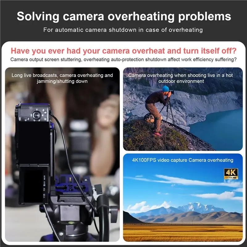 ABVO-For Sony Canon Nikon Fuji Compatible Semiconductor Camera Cooler Cooling Fan Radiator Heat Sink For Live Streaming,Cameras