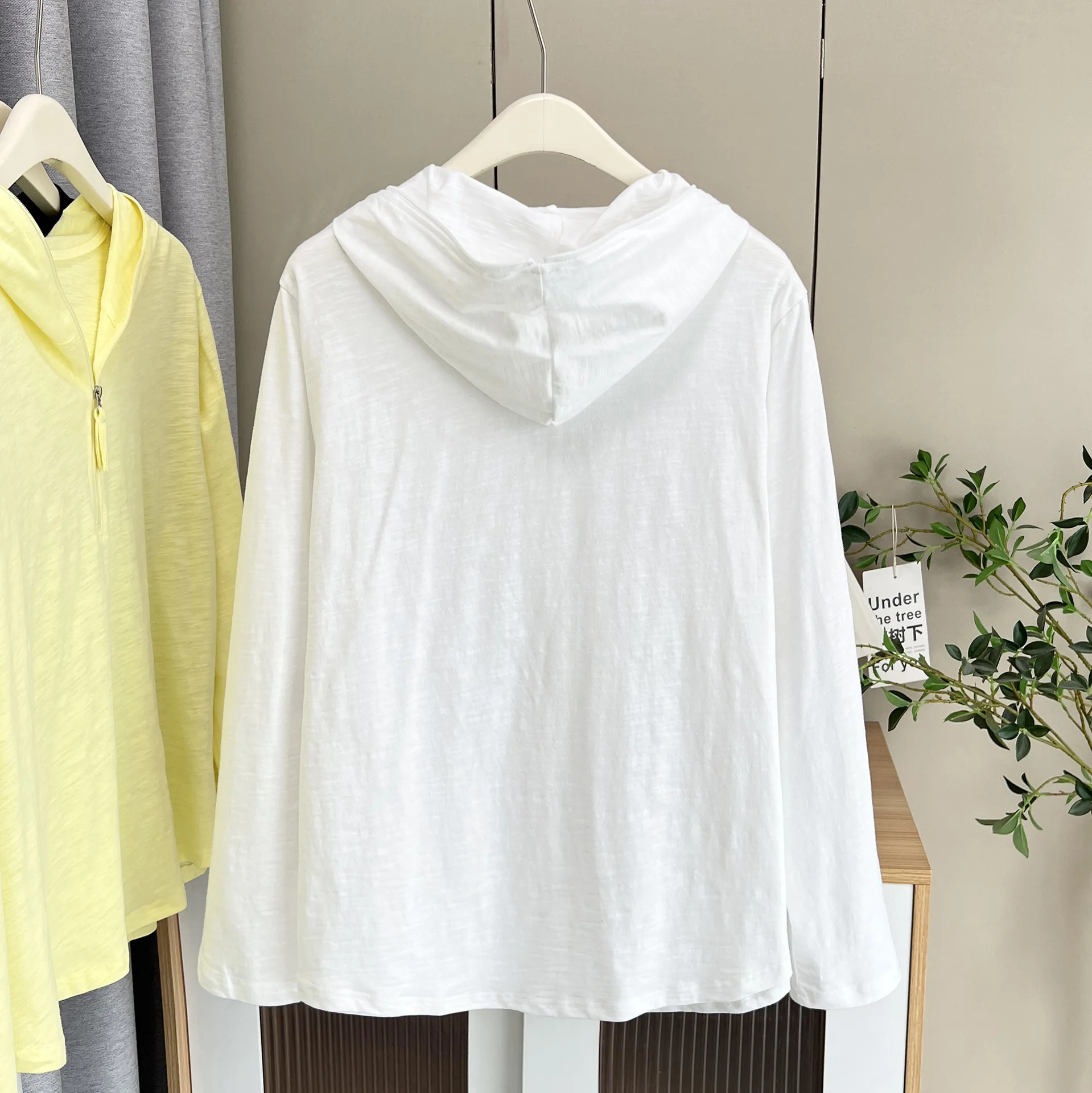 Fashion Plus Size Women's T-Shirt Autumn New Style Casual Half Open Collar Hooded Solid Color Tops 2557