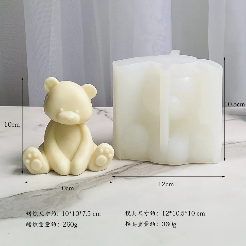 

Big Baby Bear Silicone Candle Mold for DIY Aromatherapy Candle Plaster Ornaments Soap Epoxy Resin Mould Handicrafts Making Tool