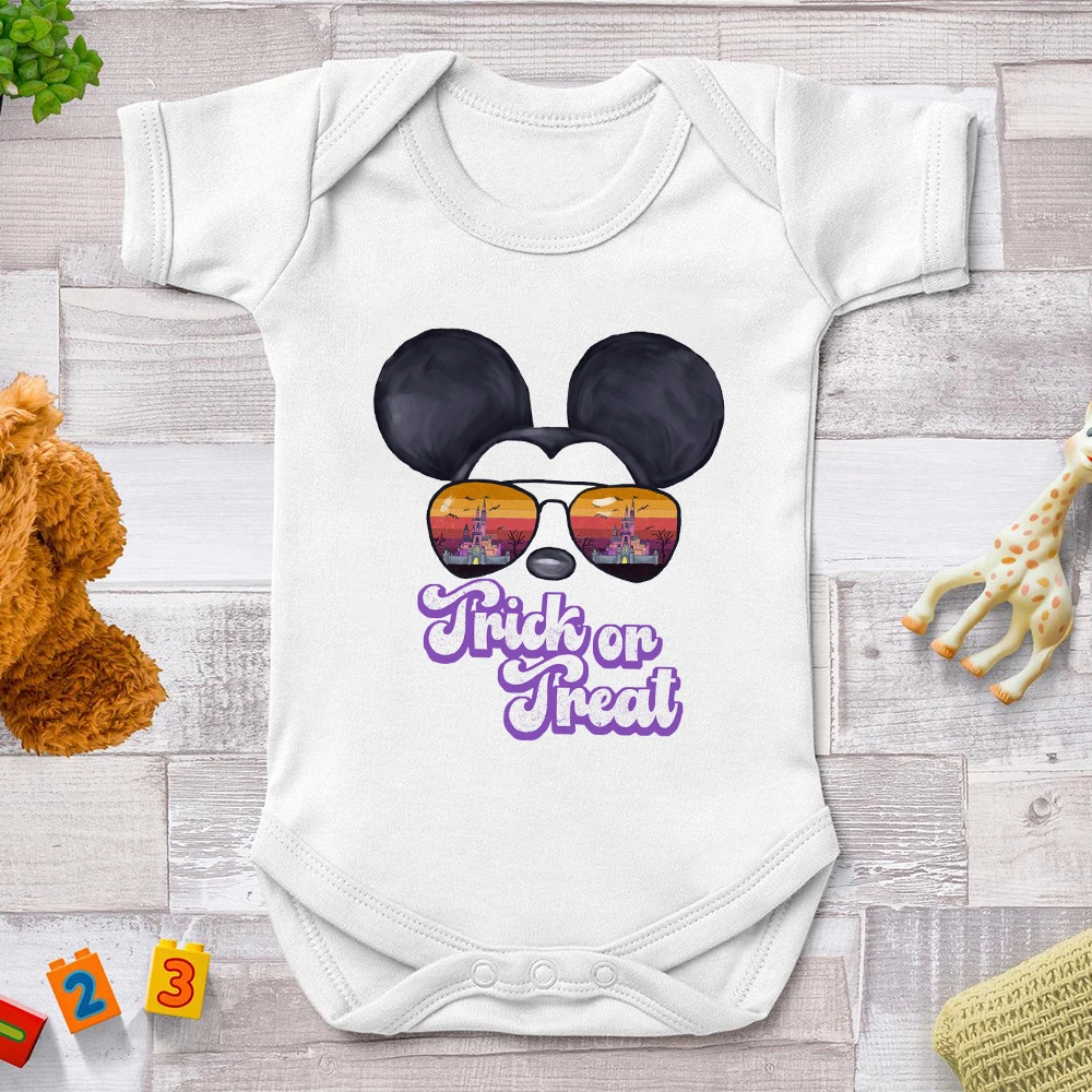 de bebé nueva pintada a mano Mickey Mouse con patrón de gafas de sol Ropa Bebe Harajuku Street Body para recién nacidos| - AliExpress