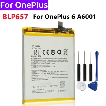 Batteria originale per telefono BLP657 per OnePlus 6 One Plus A6001 A6000 A6003 Batterie di ricambio di alta qualità 3300mAh + strumenti