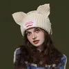 Fashion Double-layer Loverboy Cat Ear Knit Hat Warm Niche Design Pig Ear Woolen Hat Soft Thicke Warm Cap Autumn and Winter 4