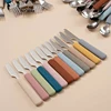 Food Grade Baby Silicone Handle Stainless Steel Spoon Fork Knife Toddler Safe Tableware Set Kids Easy Feeding Tools Baby Stuff 2