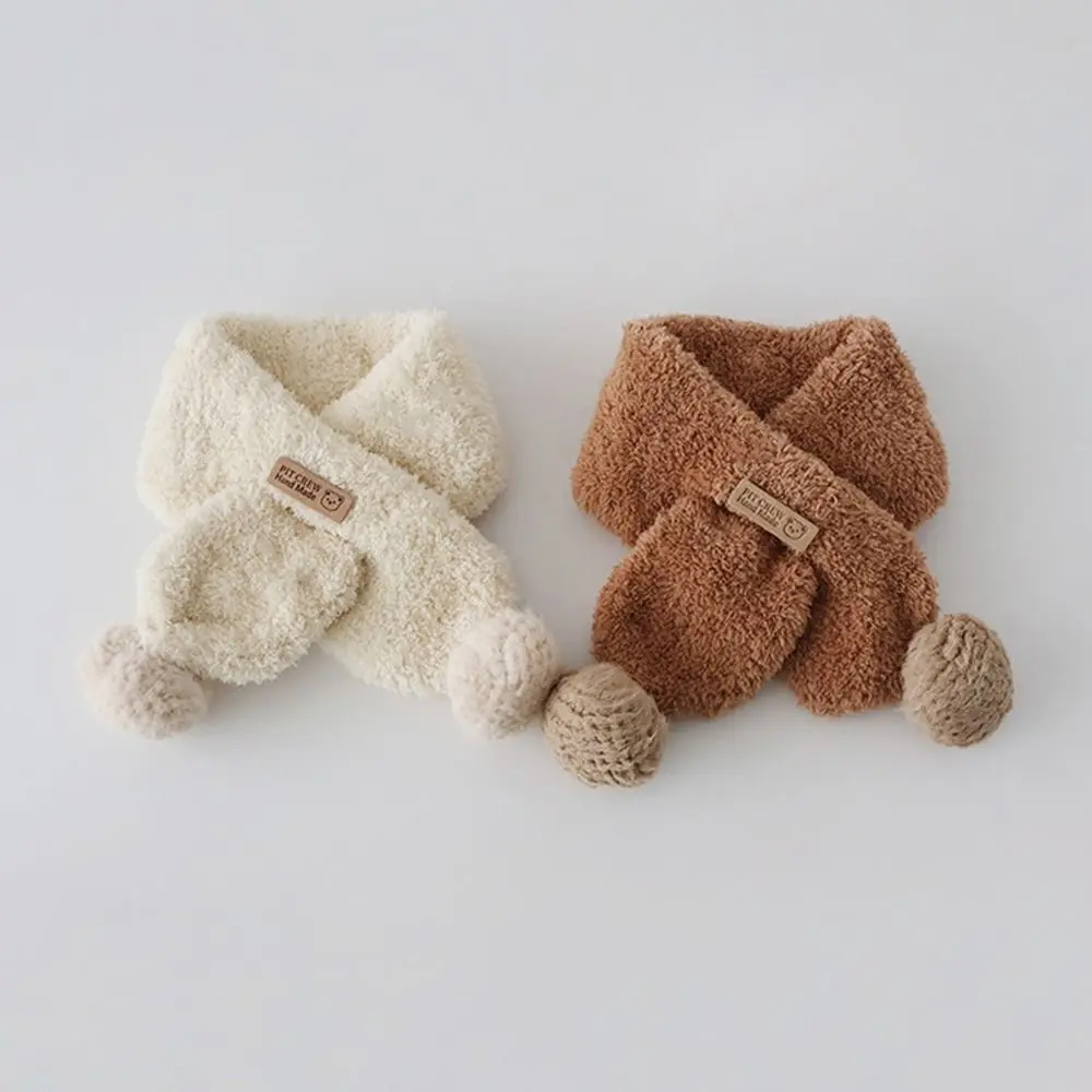 1-5 Years Old Winter Cute Kids Winter Scarf Warm Windproof Children Neck Warmer Soft Cartoon Plush Scarves for Baby Boys Girls