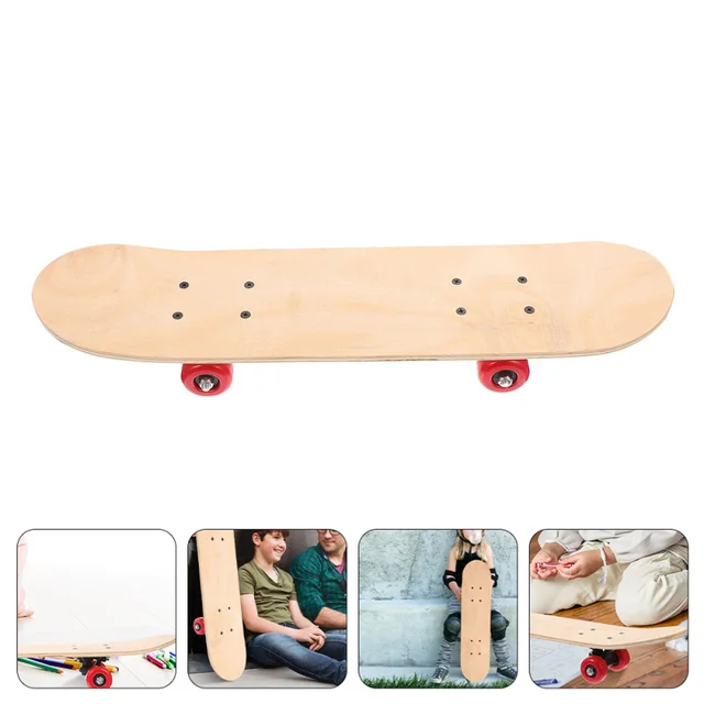 Skateboard Da Decorare Per Bambini - Tavola Legno 43cm Per Graffiti Fai Da Te