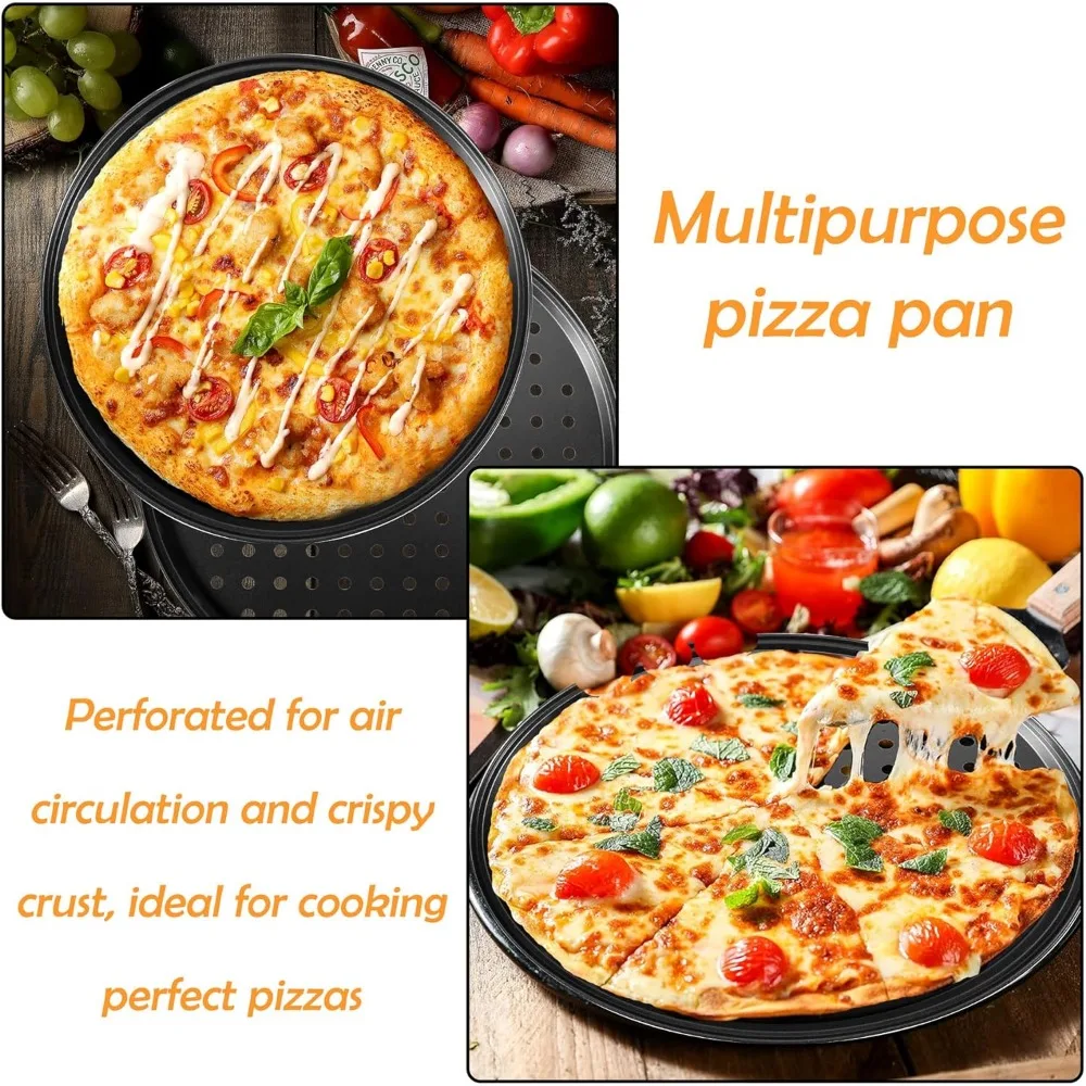 Pizza Pans for Oven Round Pizza Pan with Holes 28cm Tray for Oven Baking Steel Accessories Kitchen Tools 1Pcs pizza bakeware