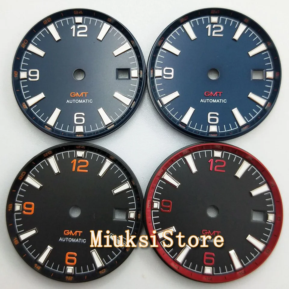 オレンジ GMT 腕時計針 ブラックエッジ針 1セット 3804 8215 821A DG