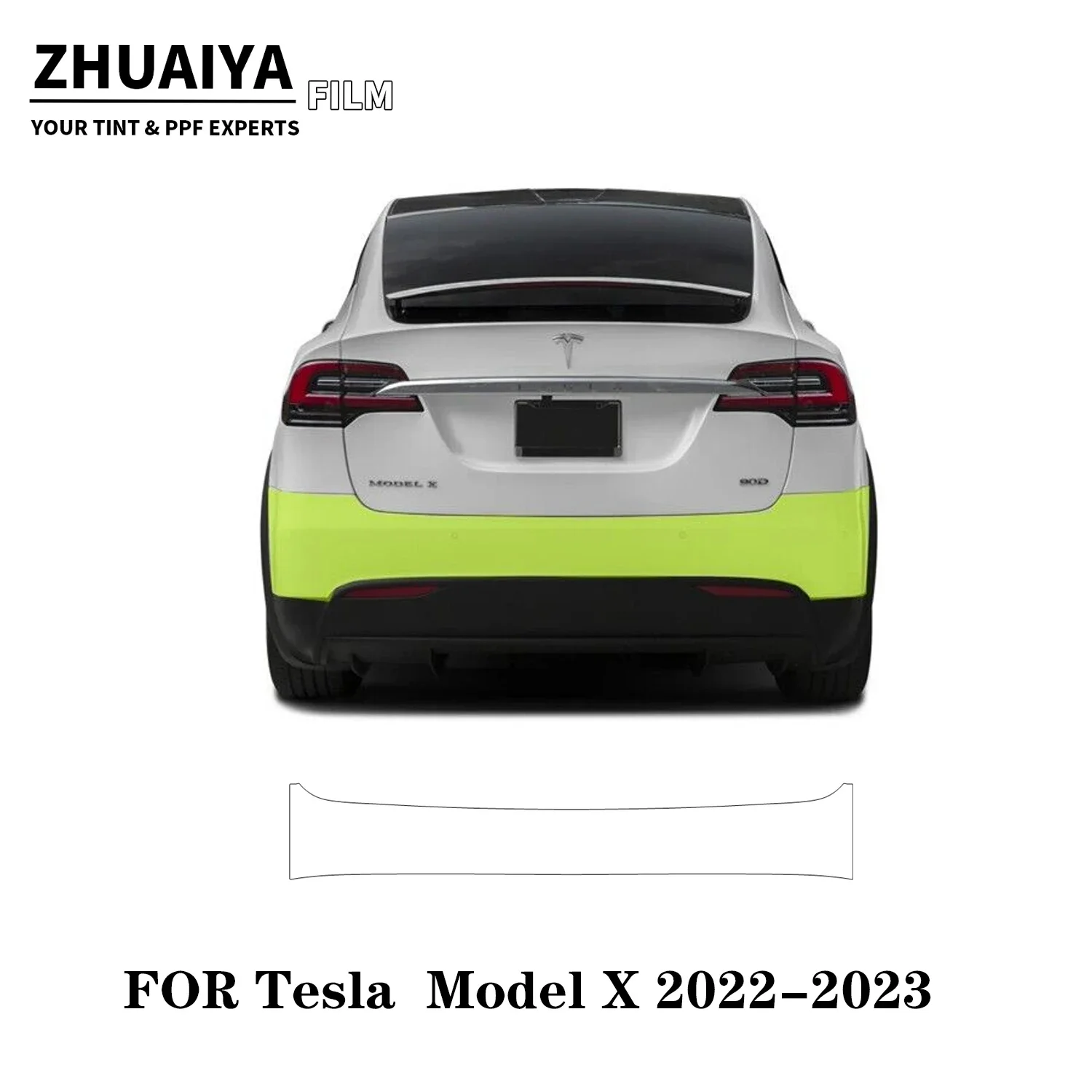 

For Tesla Model X Rear Bumper PPF Paint Protection Film 8mil 2022 2023 2024 car body film