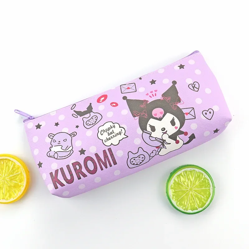 Pencil school supplies Cinnamoroll Kuromi Melody Stationery Bag PU Waterproof Pencils Bag Student Pencil Stationery