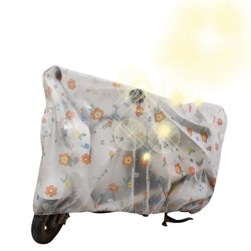 цена Motorcycle Rain Cover Scooter Rain Cover Outdoor Motorcycle Cover Sun Outdoor Protection Scooter Shelter Cute Cartoon Pattern