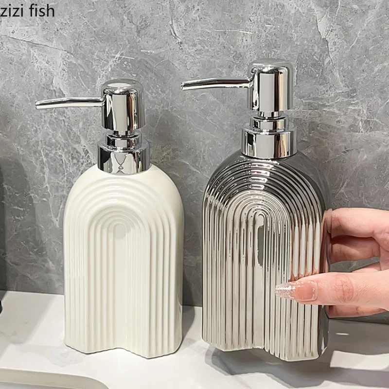 Bathroom essentials ceramic bottle wash soap dispenser hand soap bottle home accessories shower gel shampoo bottles