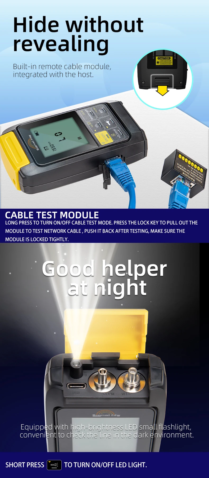 ZS-20C-V20 Optical Power Meter Visual Fault Locator Fiber Optic Ftth Tool Kit