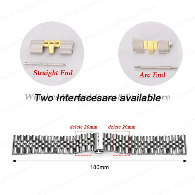 ストラップ 12345 12/13/14/16/17/18/19/20/21/22mm Solid Stainless Steel Watch