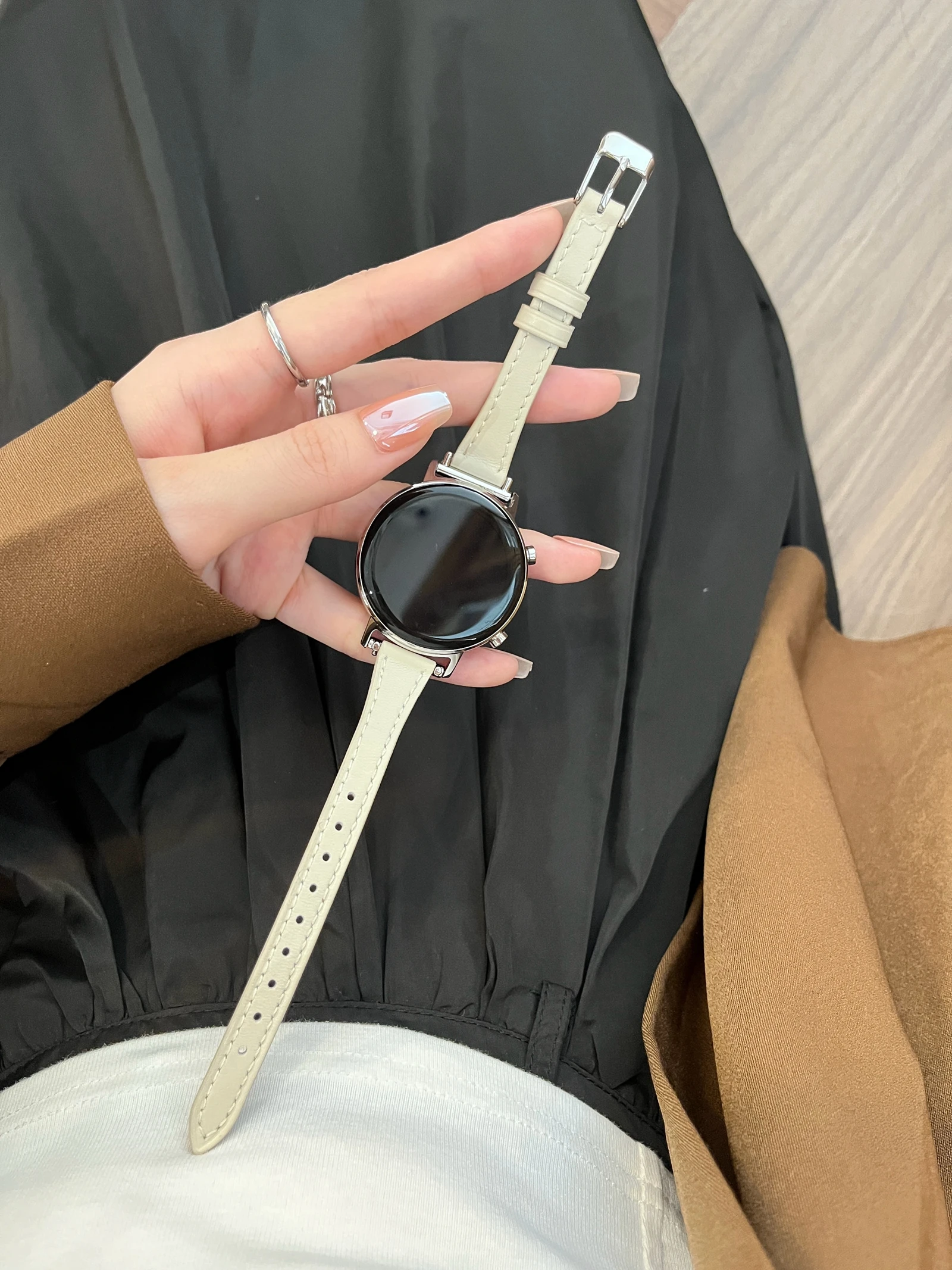 Elegant Bling Leather Loop Strap - Adjustable Bracelet Band (20mm, 22mm, 18mm)