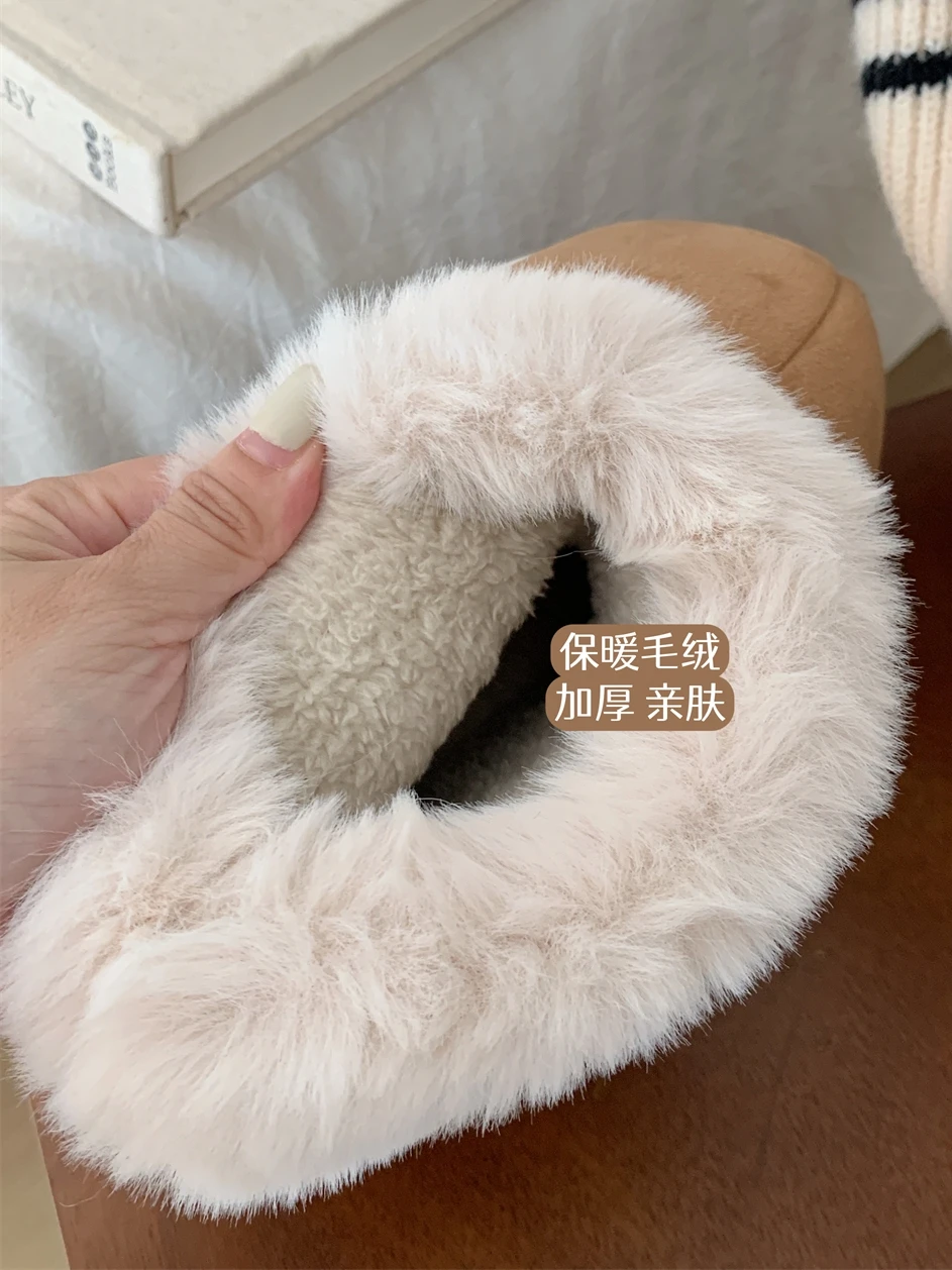 Parent-child Thick Soled Snow Boots For Women In Winter 2023 Plush And Thick Man Couple Shoes Versatile Cotton Ankle Boots