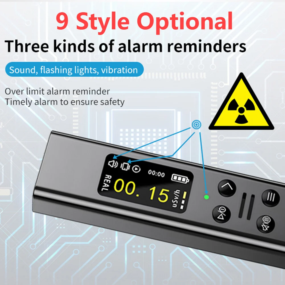 Radiation Tester Geiger Counter 10 Tester Style Optional for monitoring Ray Radiation/Air Detector for CO Temp Humidity Detector
