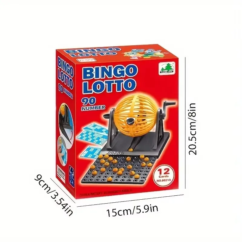 Bingo Game Set Deluxe Bingo Game Set with Cage Lottery Machine Mini Chips Pretend Perfect For Family Party
