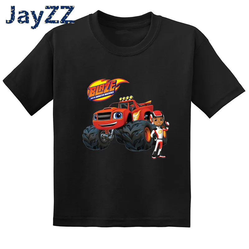 Blaze And The Monster Machines Funny Kids T Shirt Bambini Cartoon Game Clothes Neonate E Ragazzi Summer Black T-Shirt,Gkt5402