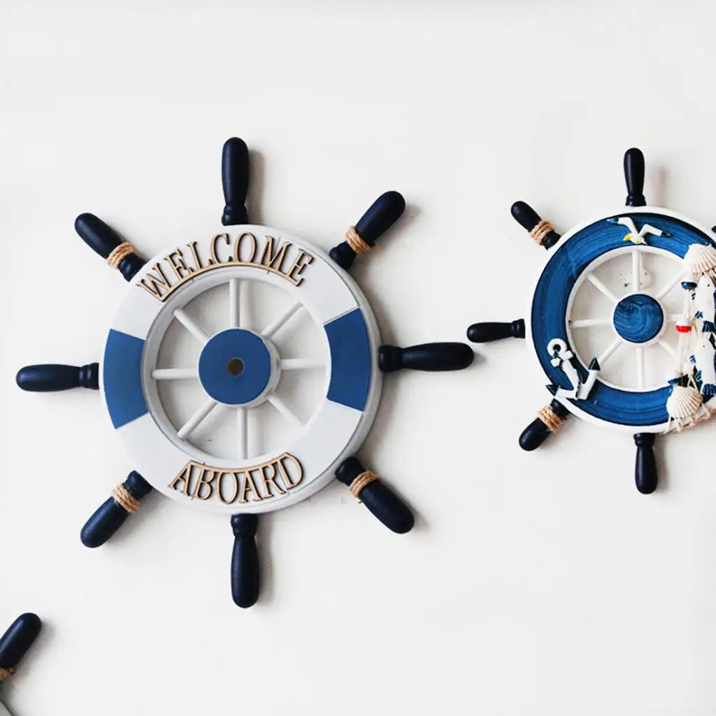 32cm Beach Wooden Boat Ship Steering Wheel Welcome Board Home Wall Decor 32cm Beach Wooden Boat Ship Steering Wheel Welcome Board Home Wall Decor
