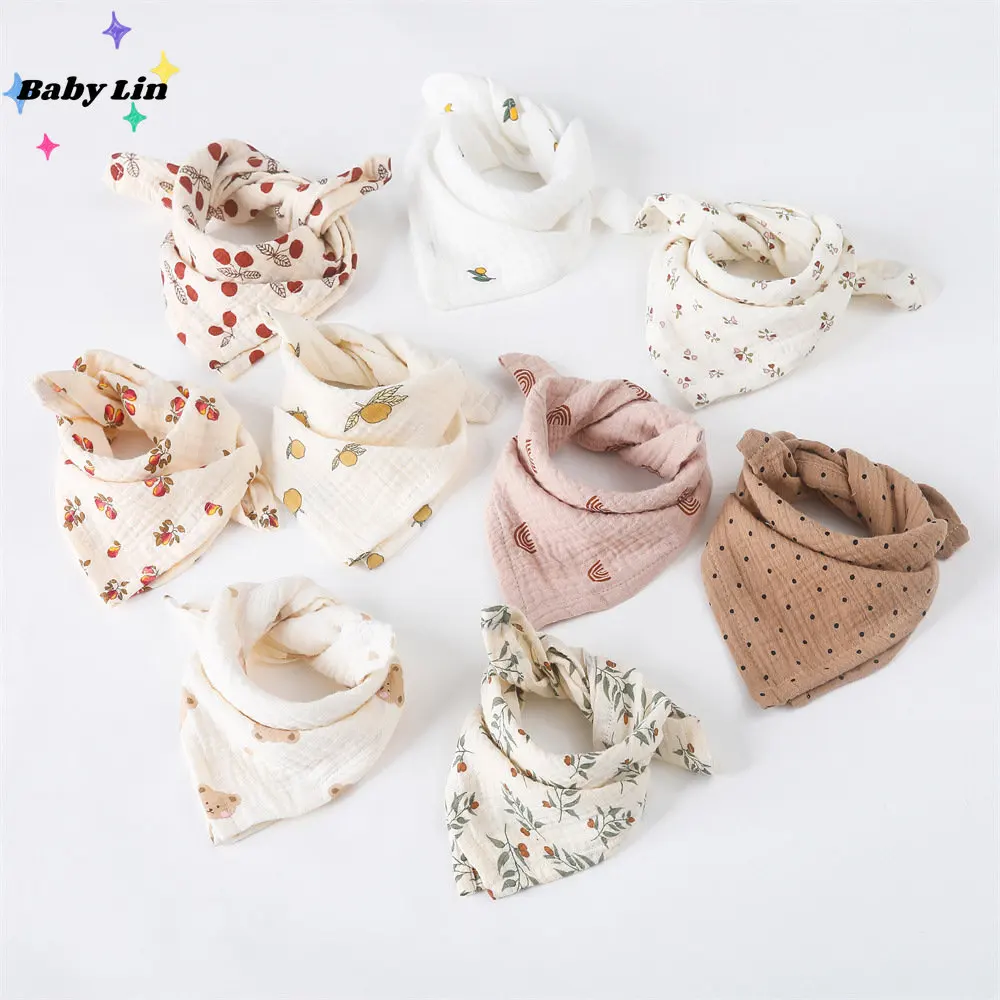 

Korean Style Baby Muslin Bibs Triangle Saliva Towel Apron Bandana Scarf for Boys Girls Feeding Drool Bib Soft Cotton Burp Cloth