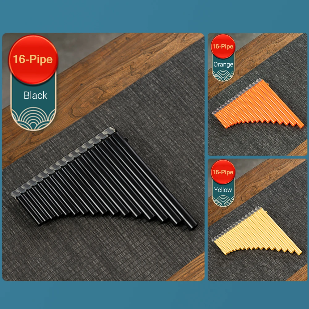 16-Pipe Pan Flute G-A2 Key Pan Pipes ABS Panpipes Chinese Traditional Woodwind Instrument with Carry Bag