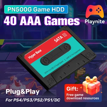 Playnite System500G Disco rigido per giochi esterno con 44 giochi AAA per PS4/PS3/PS2/XBOX/WiiU/Wii Plug&Play HDD da gioco per PC Windows
