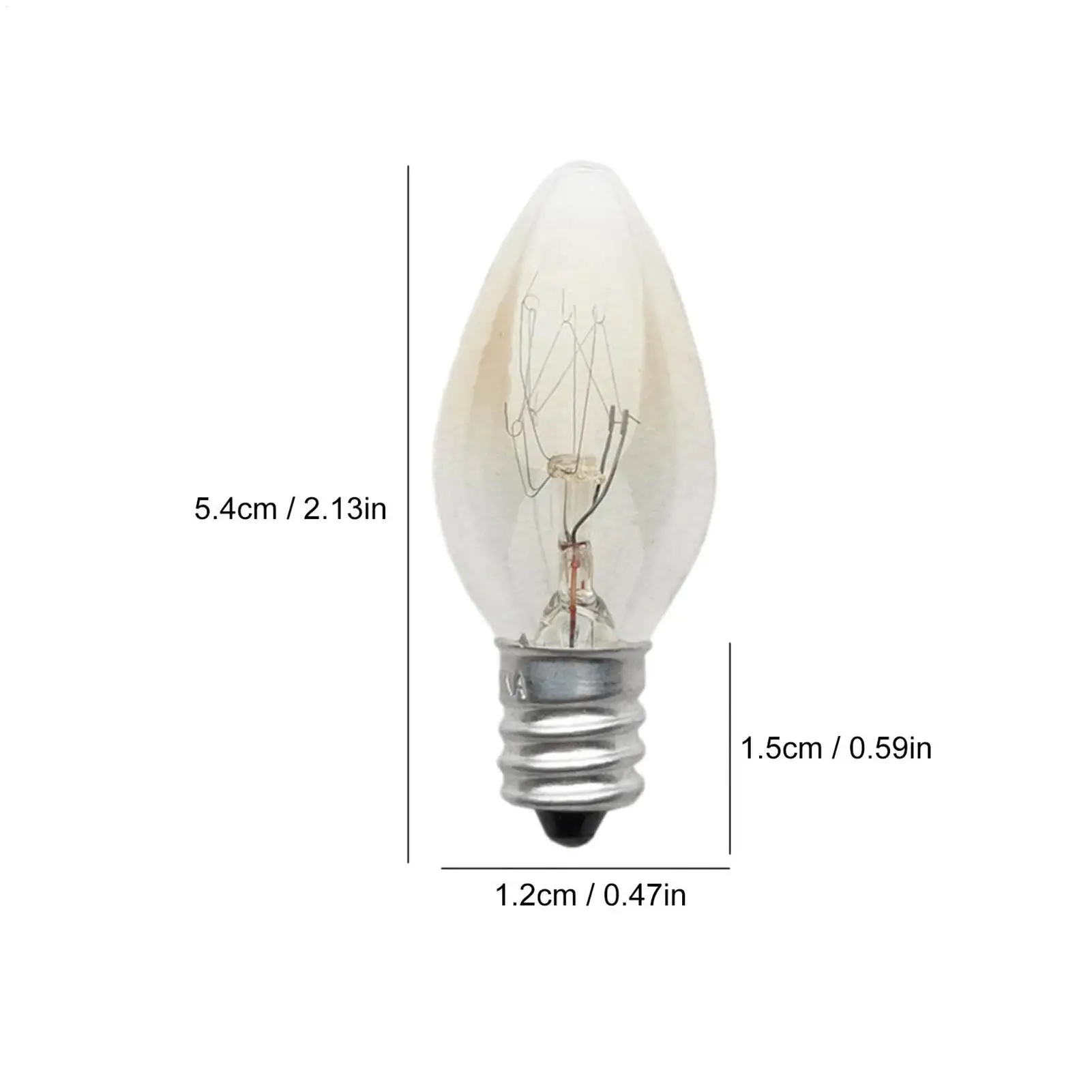 1pc E12 전구 220V 10W 투명 따뜻한 색상 C7 백열등 텅스텐 야간 램프 전구 에디슨 레트로 캔들 라이트 블블