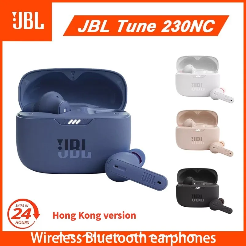 Беспроводная Bluetooth-гарнитура JBL Tune 230NC TWS, Спортивная игровая гарнитура с басами и микрофоном, Гонконгская версия