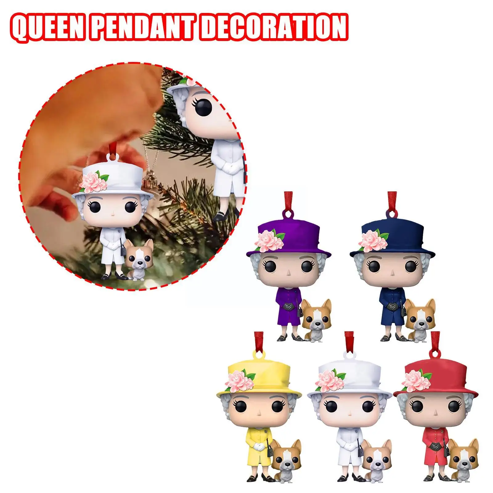 Queen Elizabeth Ii Pendant Hanging Tree Ornaments Union Supplies Christmas Jack Flag Party Favor Decorative christmas decorations