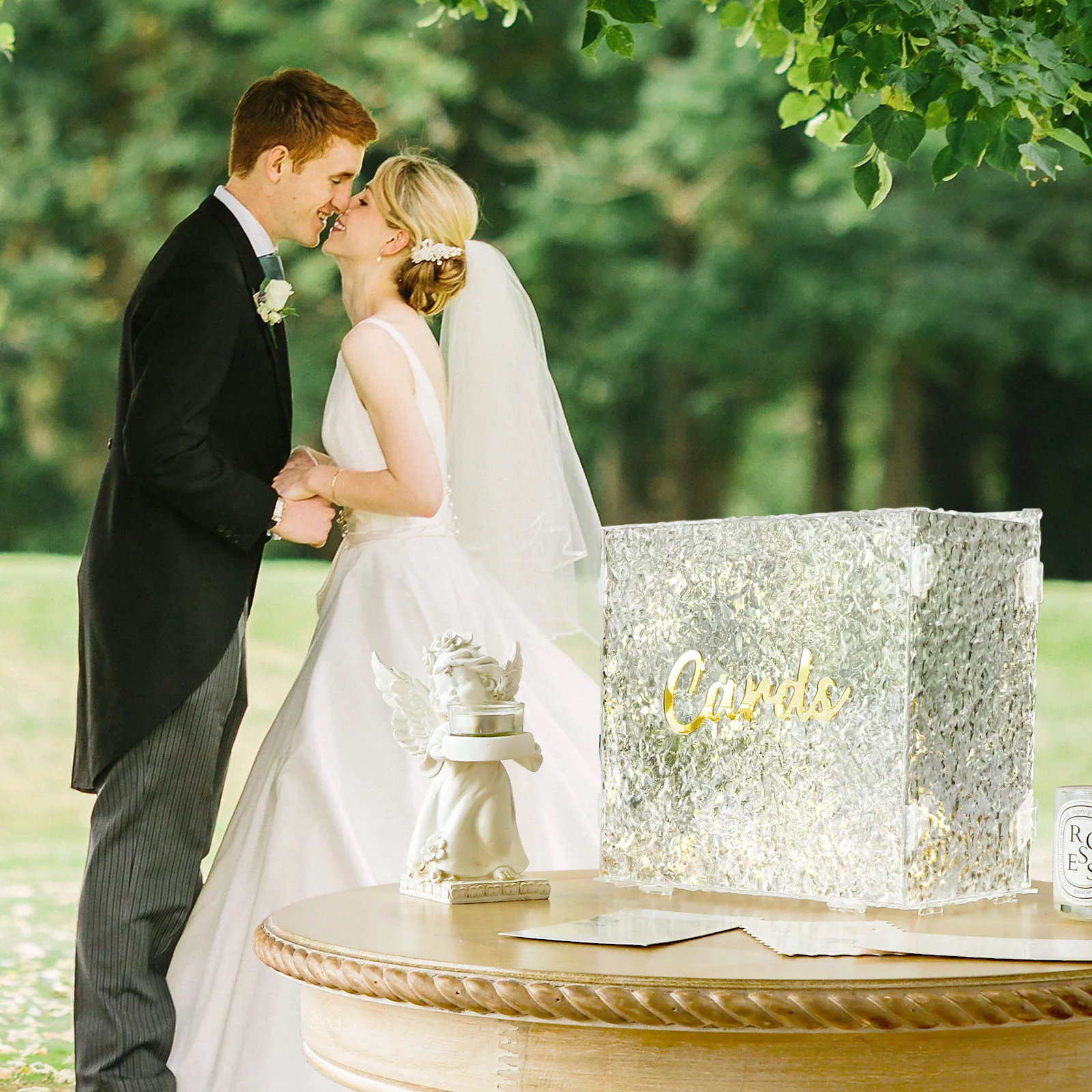 Acrylic Wedding Card Box Water Ripple Gift Card Envelope Money