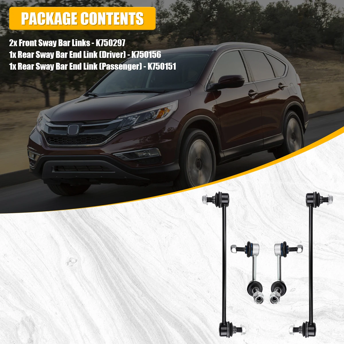 Svenubee 4pcs Front Rear Sway Bar End Links Suspension Kit for Honda CR-V 2007 2008 2009 2010 2011 2012 2013 2014 2015