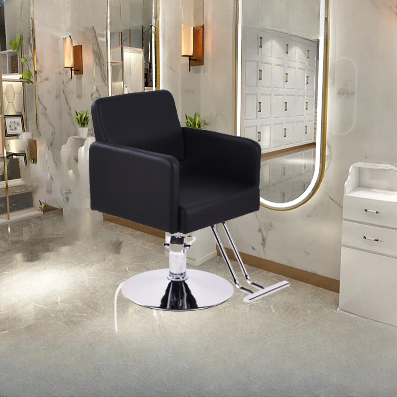 

Simple hairdressing chair with pedals factory direct supply new barber chair hair salon rotatable lifting barber chair.