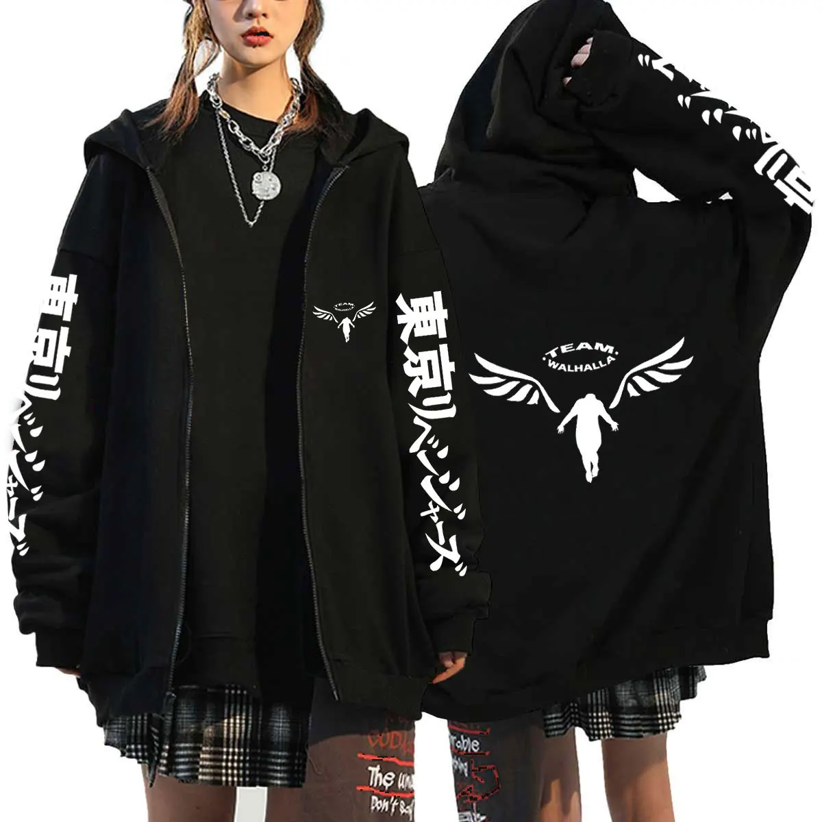Anime Tokyo Revengers Print Hoodie Zip Up Women Men Sweatshirt Hoodie Hiphop Clothing Spring Autumn Tracksuit Zipper Coat Unisex 5