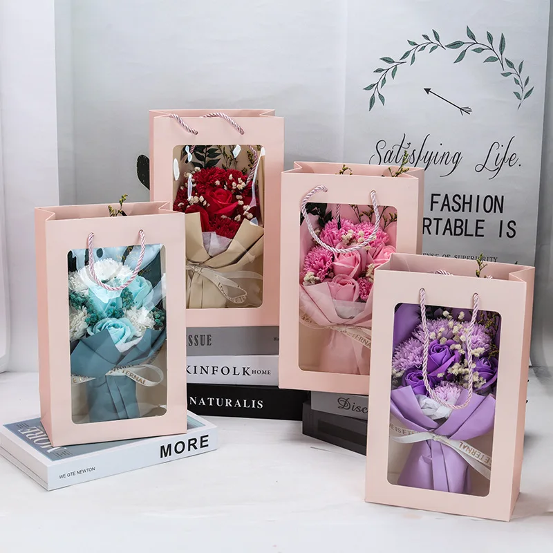 

DREA Valentine's Day Mother's Day Gifts Wedding Souvenir Bouquet Flower Artificial Soap Rose Bouquet