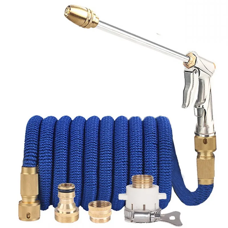 Expandable Magic Hose Pipe High-Pressure Car Wash Hose Adjustable Spray Flexible Home Garden Watering Hose Cleaning Water Gun