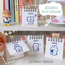 2022 mini bonito calendário dos desenhos animados espiral calendário de mesa agenda diária planejador de mesa anual organizador material de escritório