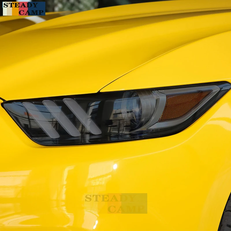 2PcsCarHeadlightProtectiveFilmSmokedBlackTintWrapVinyl