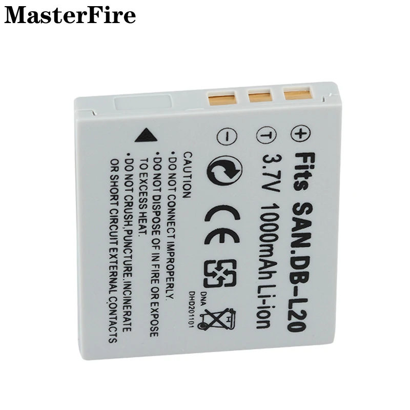 Db-L20 L20A L20Au Dbl20 1000Mah 3.7V Batteria Per Fotocamera Per Sanyo Xacti Dmc-C4 Dmc-Cg65-K Dsc-E6 Dmx-Cg9 Vpc-J4 Vpc-C1 Batterie