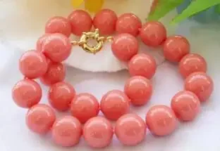 New Genuine12mm South Sea Coral Shell Pearl Round Beads Necklace 18'' AAA 2
