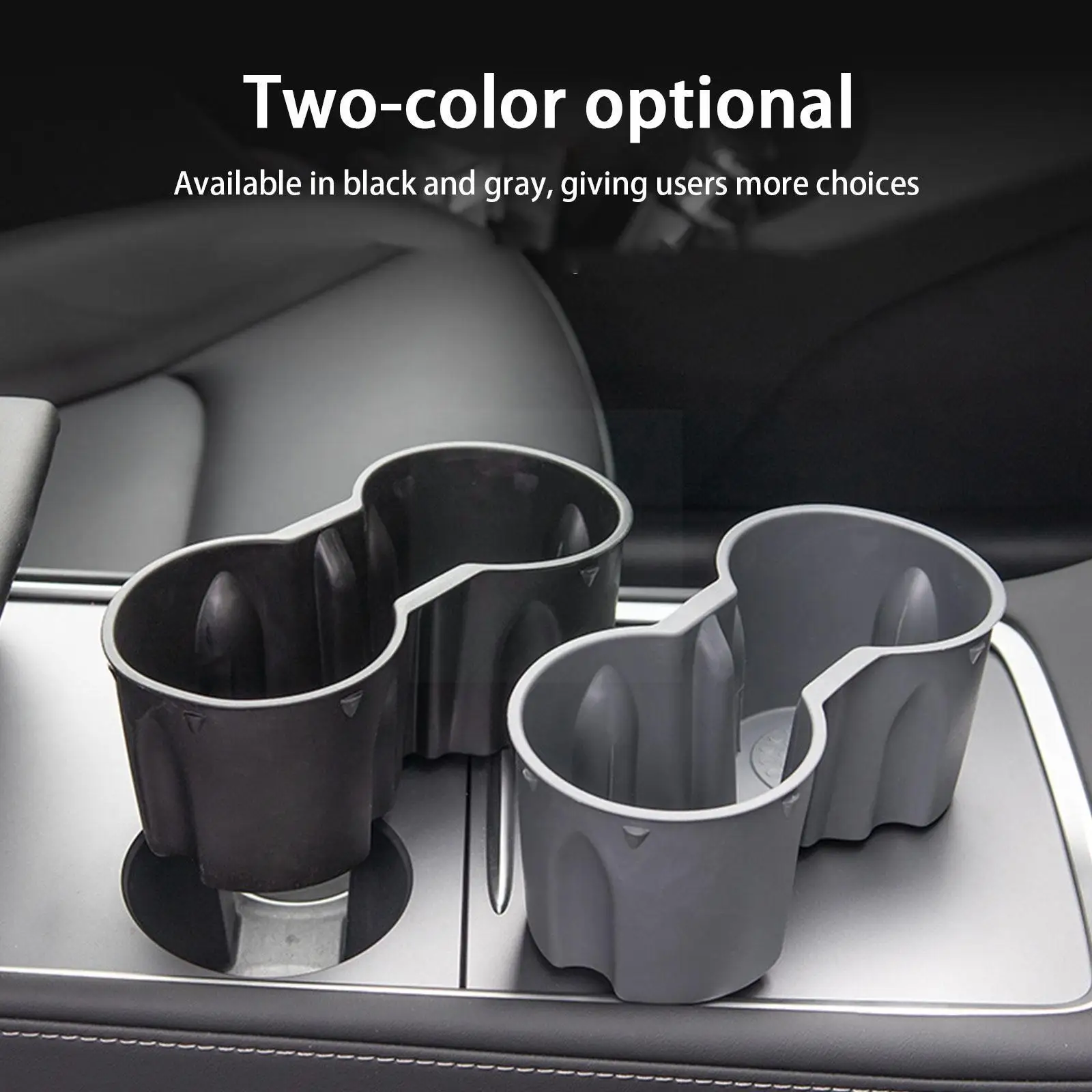 2022 Tpe Car Cup Holder Organizer For Tesla Model 3/y Card Slot