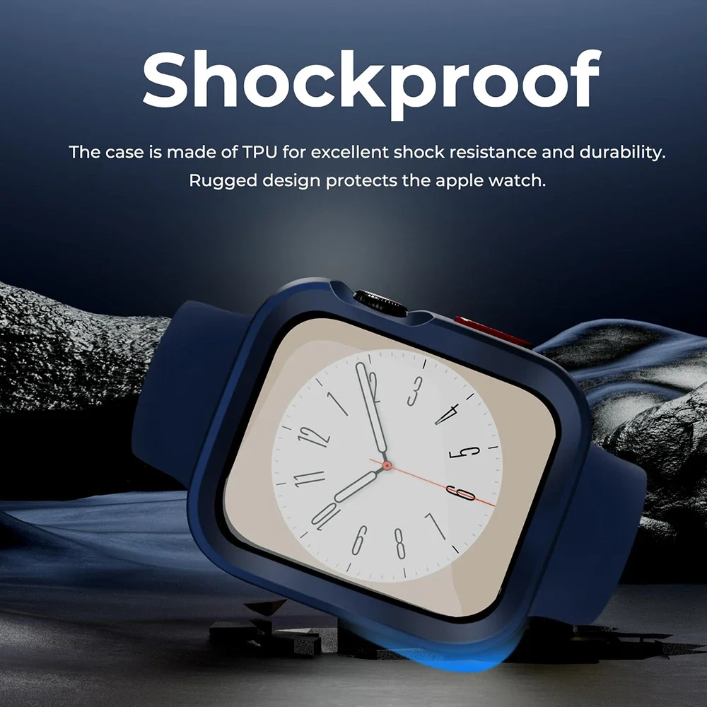 Premium Shockproof TPU Protective Case for Apple Watch - Soft Bumper Cover